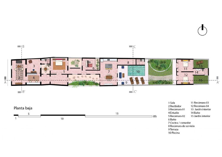 Как спроектировать дом на узком участке?  Примеры в Мериде, Мексика — изображение 15 из 27