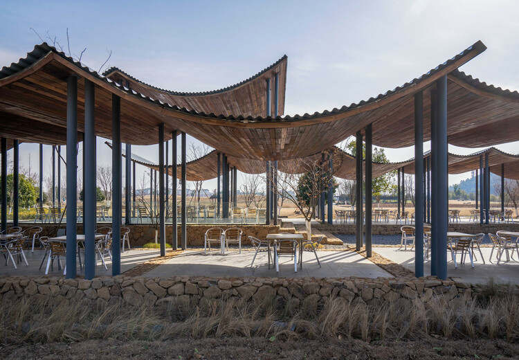 Jingshan Flower Sea Tent Pavilion / Институт ландшафтной архитектуры Чжэцзянского университета A&F + Beeeed Atelier - экстерьерная фотография, колонка