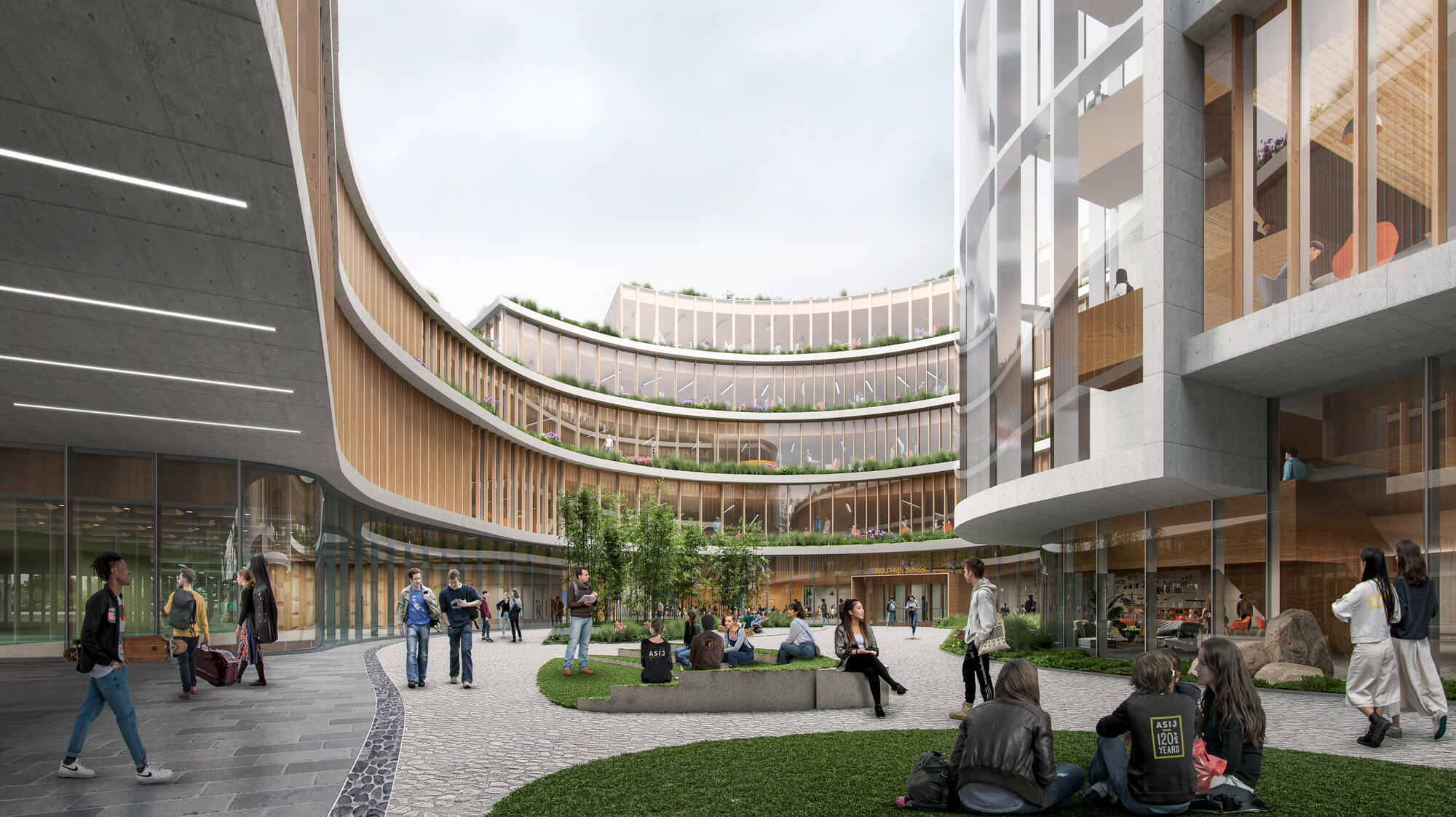 Ennead Architects предлагает единый генеральный план кампуса для американской школы в Японии