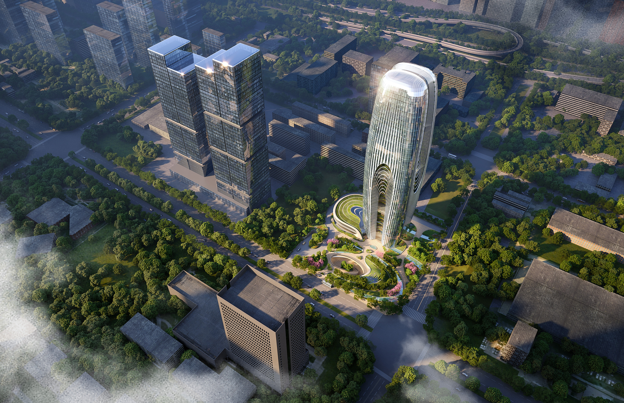 Zaha Hadid Architects представляет проект башни Daxia Tower в Китае