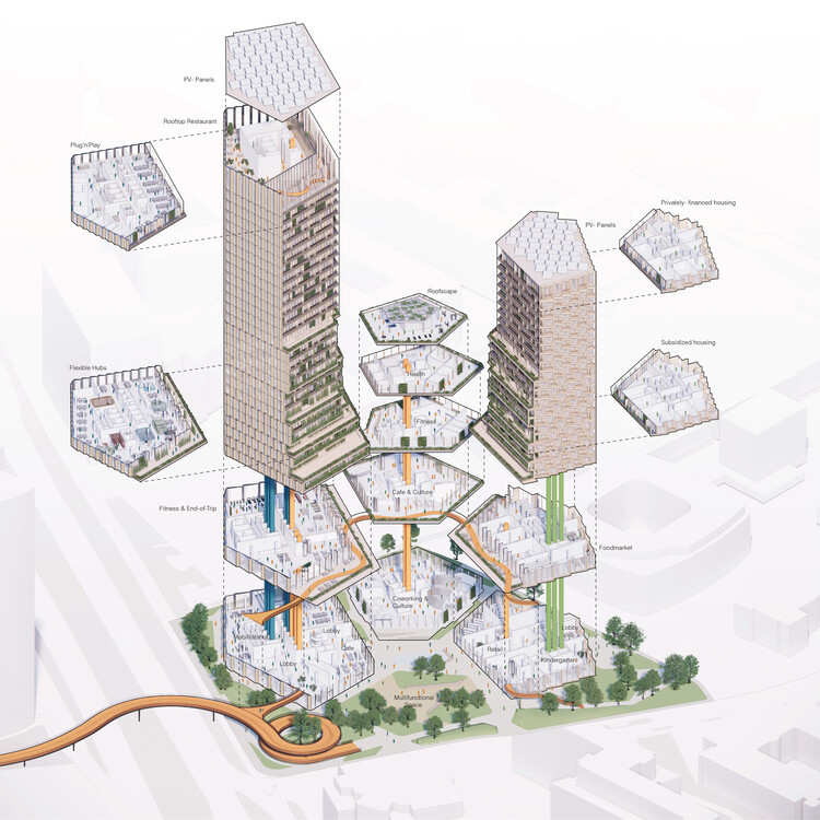 UNStudio выиграла конкурс на создание оживленного и устойчивого многофункционального комплекса в Дюссельдорфе – изображение 5 из 12