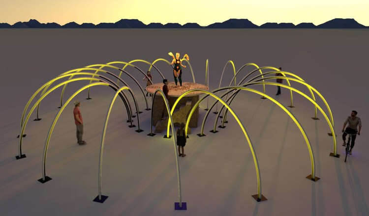 Живой вязаный павильон и храм сердца: 10 инсталляций и павильонов на фестивале Burning Man 2023 — изображение 11 из 46