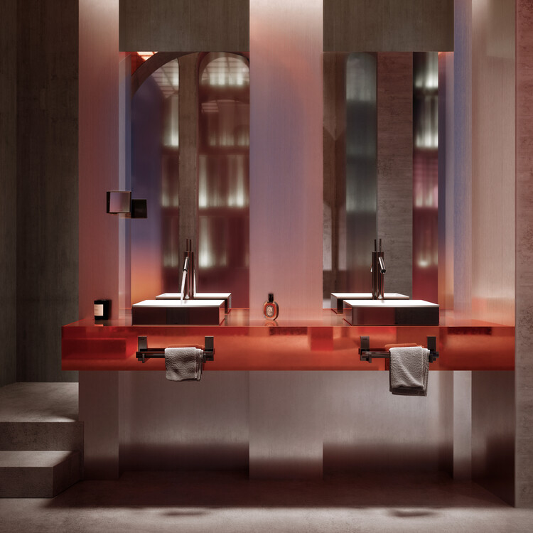 Геометрические формы и металлические акценты: вневременной подход к дизайну ванной комнаты — Изображение 7 из 18