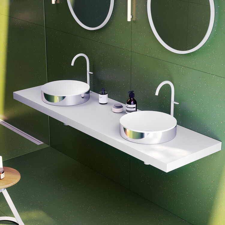 Геометрические формы и металлические акценты: вневременной подход к дизайну ванной комнаты — изображение 10 из 18
