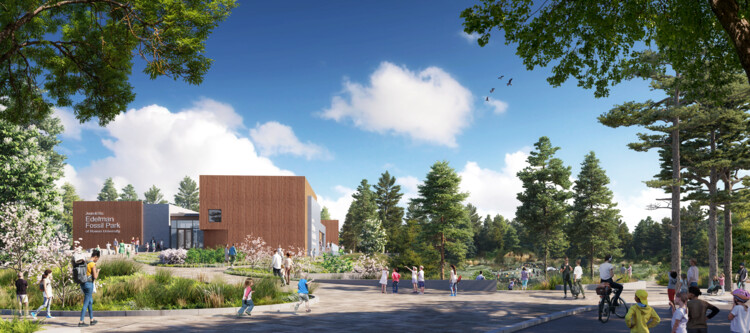 Компании Ennead Architects и KSS Architects представили планы строительства Музея парка окаменелостей Джина и Рика Эдельмана в Университете Роуэн в Нью-Джерси — изображение 2 из 5
