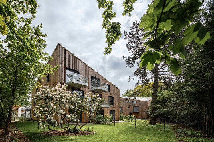 Kamenice Villas / NEW HOW Architects - Экстерьерная фотография, окна, сад