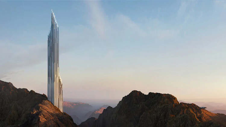 Архитекторы Захи Хадид представили проект кристаллоподобного небоскреба для региона Троена, где находится NEOM — изображение 1 из 7