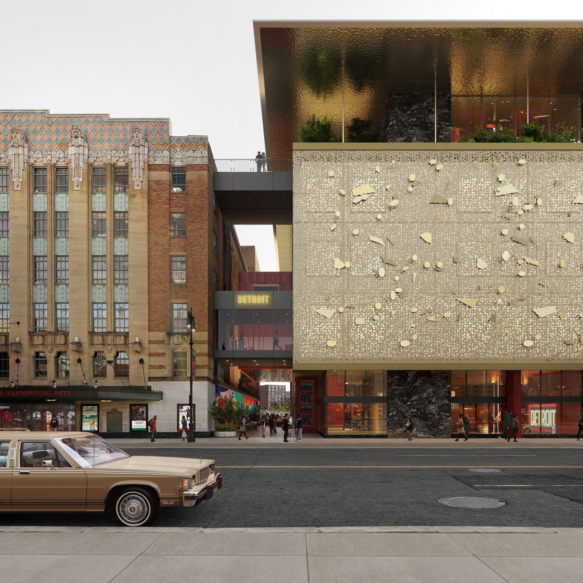 Tod Williams Billie Tsien Architects сообщает о расширении Детройтского мюзик-холла