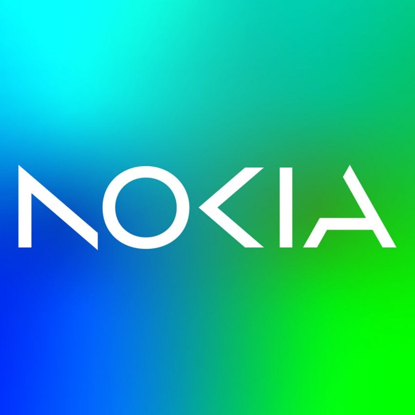 Редизайн логотипа Nokia на зелено-синем градиентном фоне