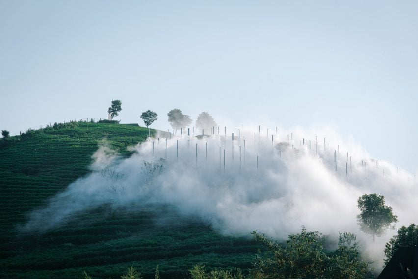 Эффект тумана в павильоне Plat Asia в Хучжоу, Китай