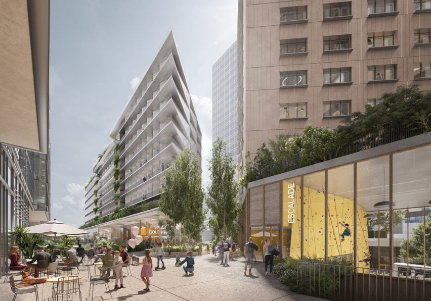 Первый этаж и общественные помещения в многофункциональном комплексе в деловом районе Парижа от RSHP