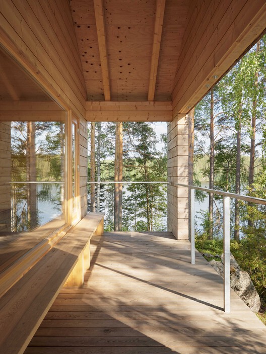 Summerhouse V / Playa Architects - Фотография интерьера, балка, лес, палуба