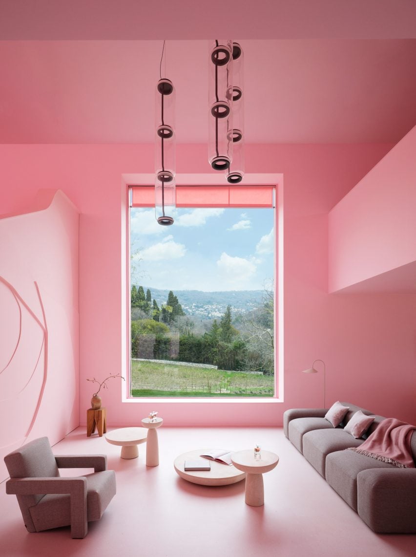 Розовый интерьер виллы Domaine de la Rosa Lancôme от Nem Architectes
