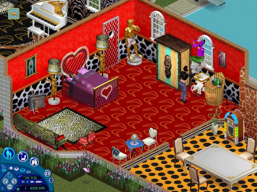 Украшенная спальня в доме в The Sims 1