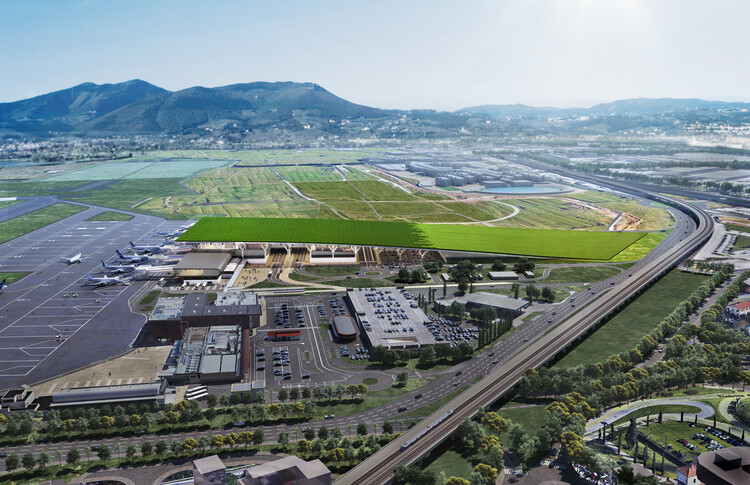 Rafael Viñoly Architects представляет проект терминала аэропорта с виноградником во Флоренции, Италия — изображение 2 из 9