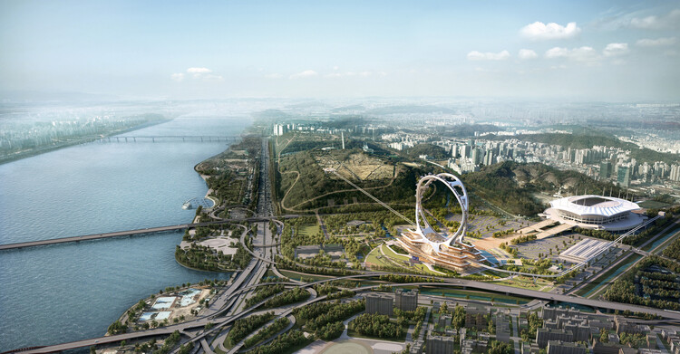 Знаменитое предложение UNStudio по созданию колеса обозрения в Парке мира меняет облик Сеула – изображение 4 из 6