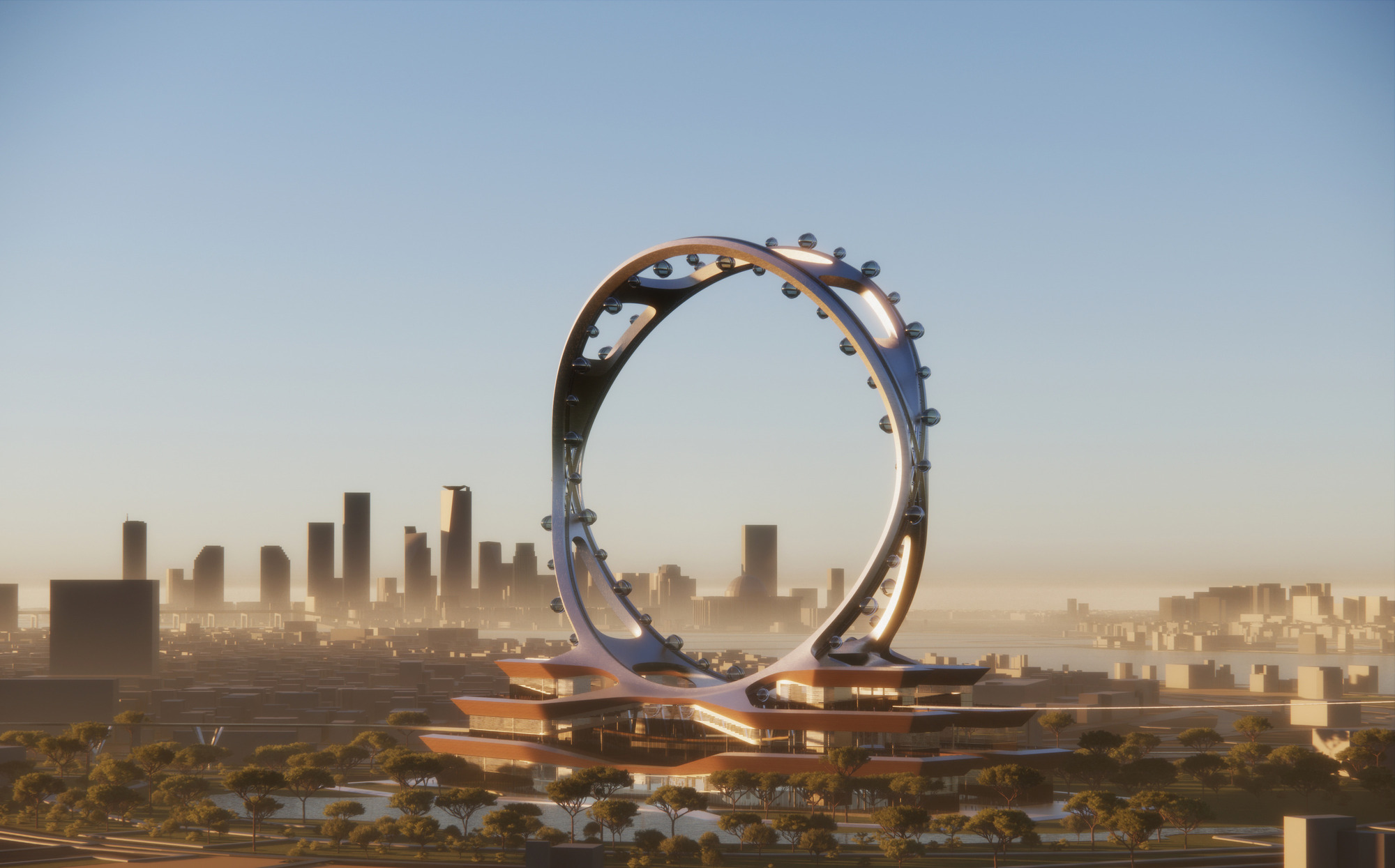 Знаменитое предложение UNStudio по созданию колеса обозрения в Парке мира меняет облик Сеула