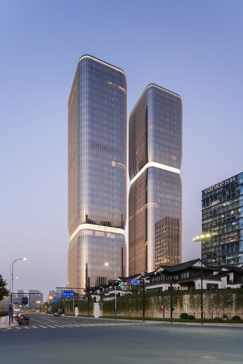 Внешний вид небоскребов в Ханчжоу, Китай