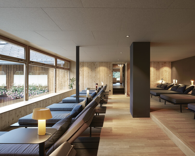 Отель Am Holand / фирма Architekten - Фотография интерьера, стол, окна