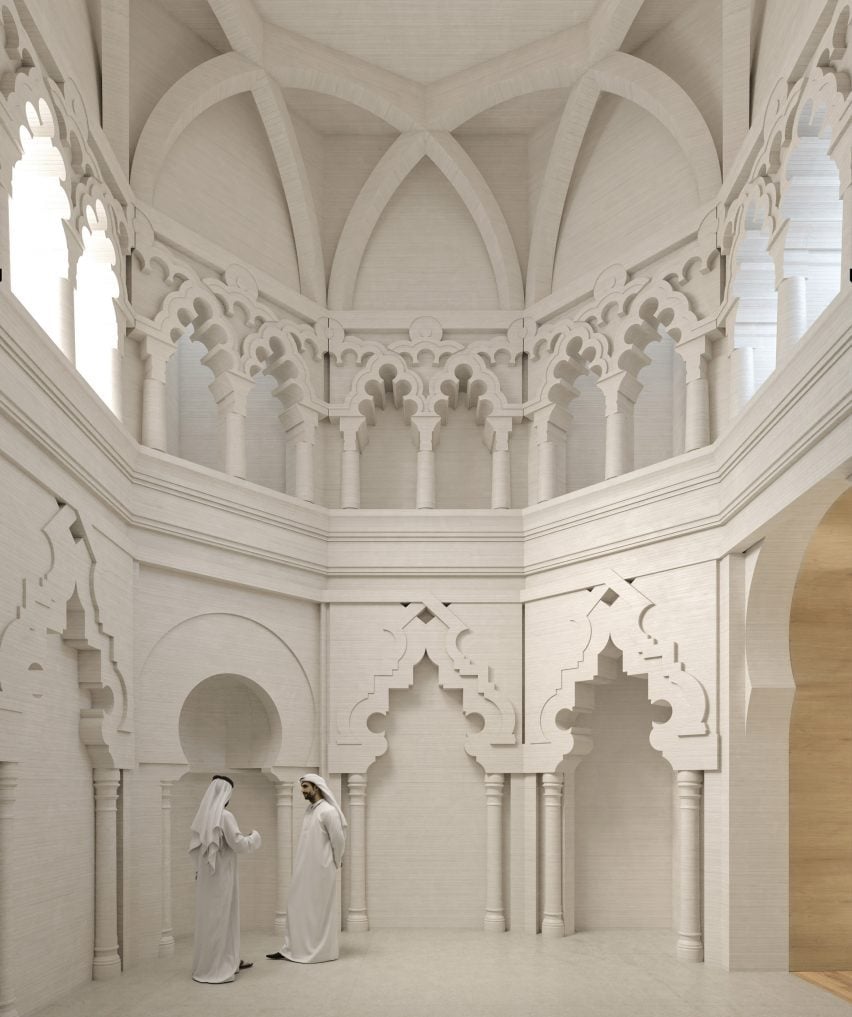 Зал купольной галереи в музее Лусаил от Herzog & de Meuron в Катаре