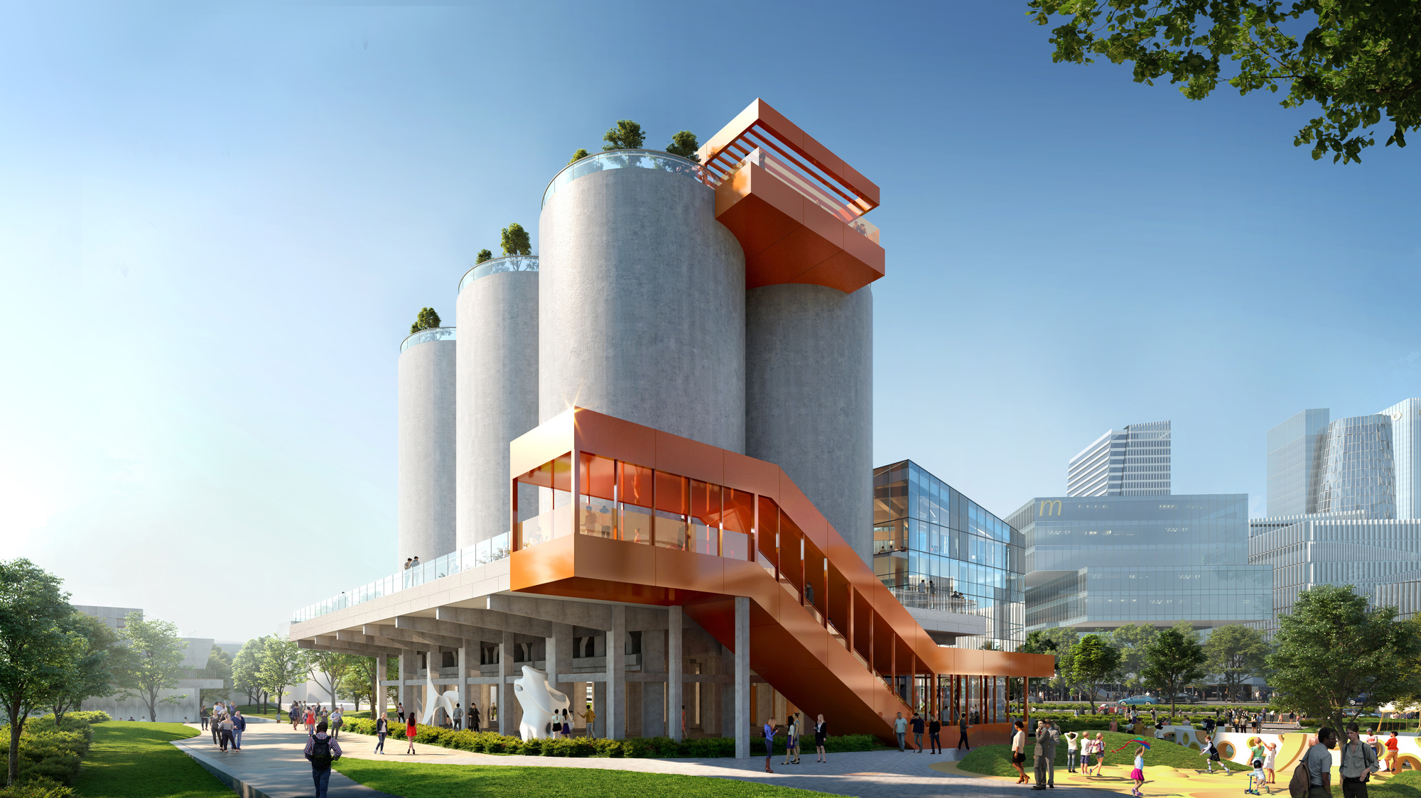 Оживление набережной Шанхая: Центр мечты Западного Бунда MVRDV превращает промышленные здания в культурный центр