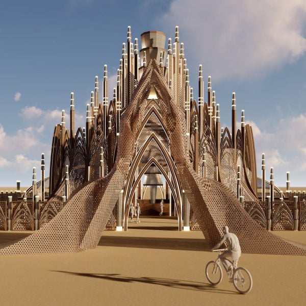 Дизайн храма Burning Man 2024 сочетает в себе «домашний уют и величественность».