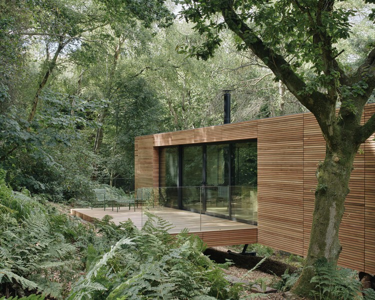 Looking Glass Lodge / Michael Kendrick Architects — фотография экстерьера, окна, лес