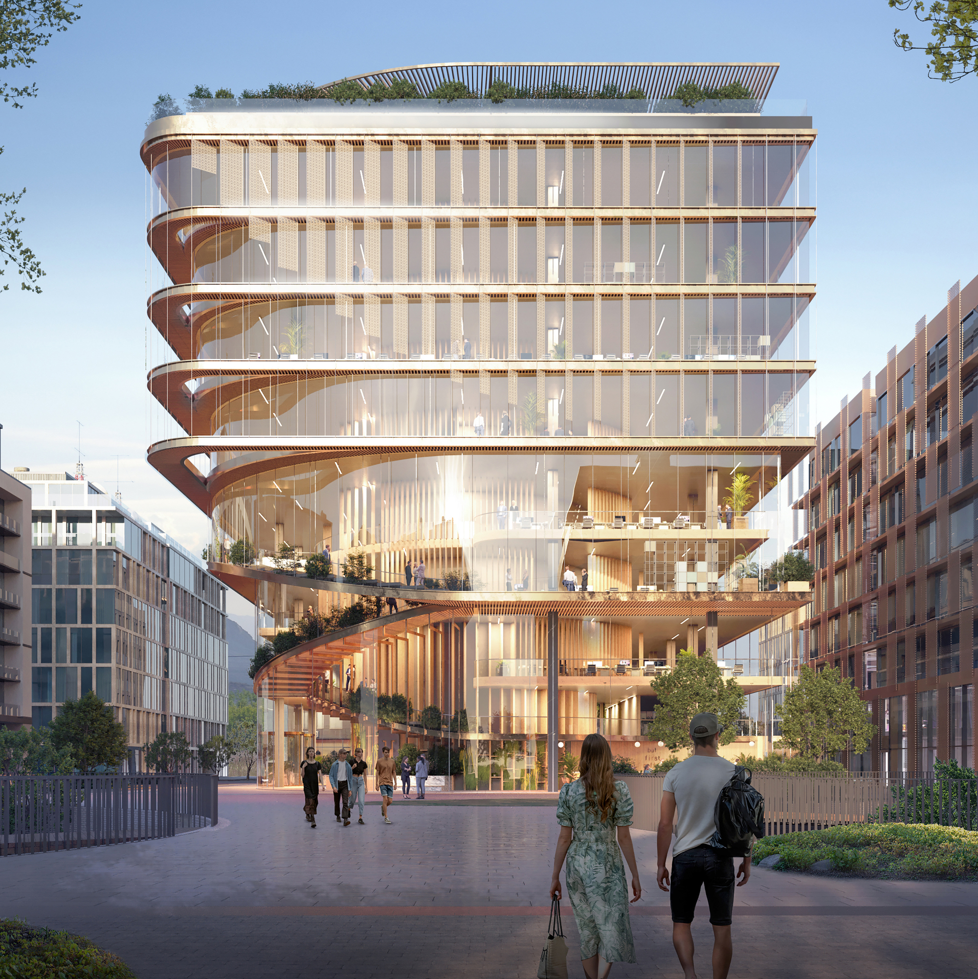 UNStudio проектирует гибридное здание в Люксембурге для снижения выбросов углекислого газа
