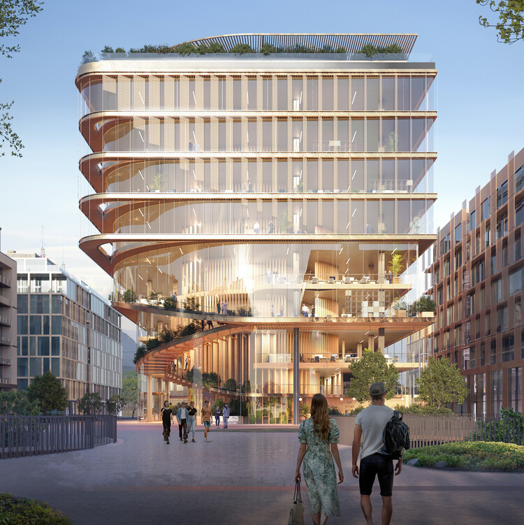 UNStudio проектирует гибридное здание в Люксембурге для снижения выбросов углекислого газа — изображение 1 из 5
