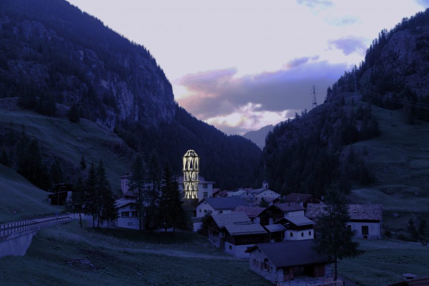 Башня в Швейцарских Альпах, напечатанная на 3D-принтере