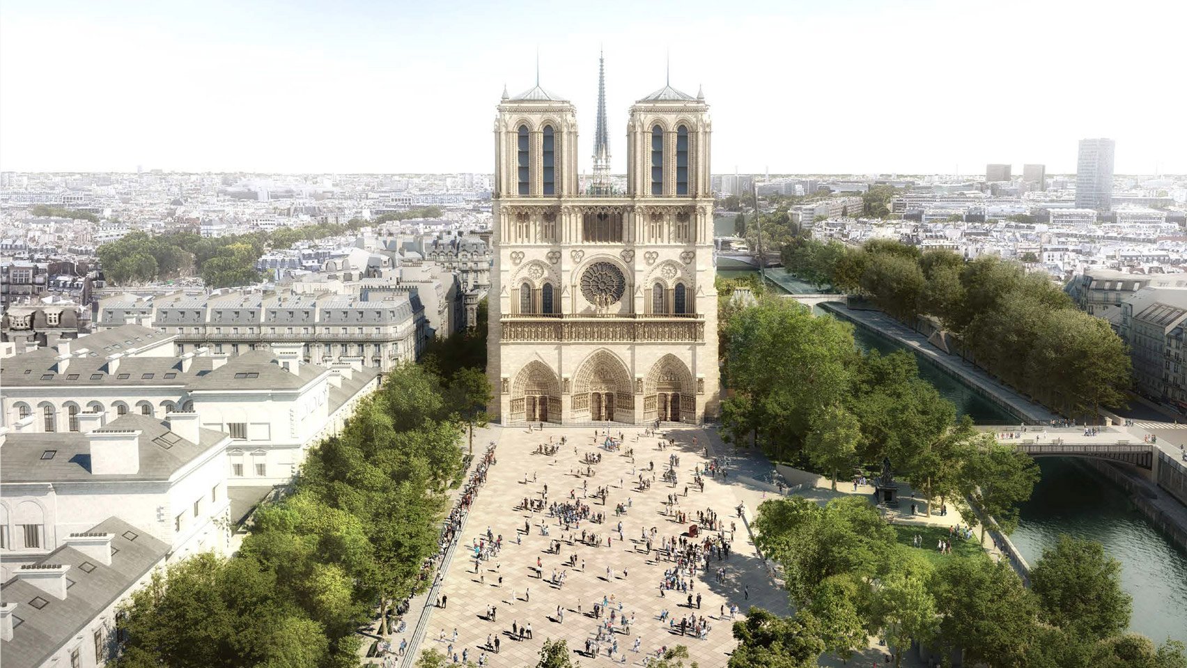 В Париже снесли новый шпиль Нотр-Дама