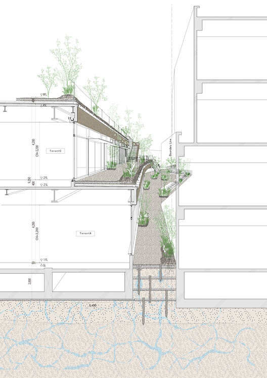 КАНАМЭ НО МОРИ: Коммерческое здание Keystone Forest / Nori Architects + Takada Landscape Design Co. — Изображение 26 из 30