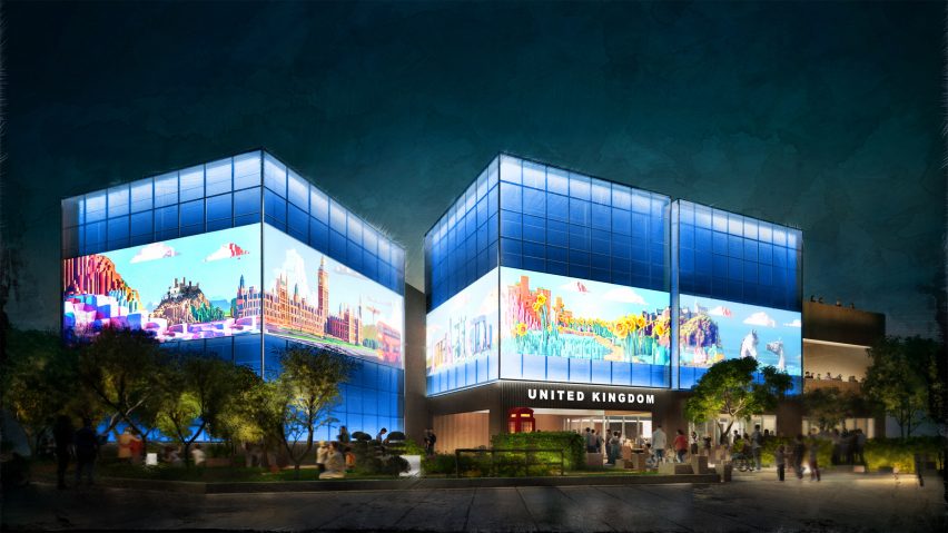 Внешний вид съемного павильона Великобритании на выставке Expo 2025 в Осаке от Woo Architects