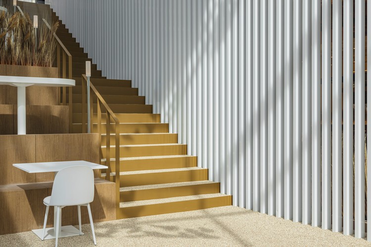 Ресторан Oreum / Dajoo Architect — фотография интерьера, лестница, стул, перила