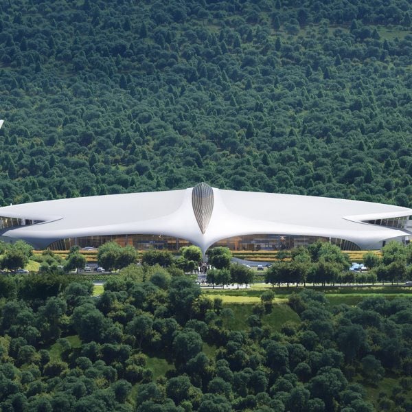 MAD представляет проект аэропорта Лишуй с парящей крышей, напоминающей птицу