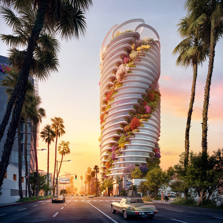 Компания Foster + Partners представляет проект офисной башни со спиральными садами в Лос-Анджелесе, США – изображение 5 из 6