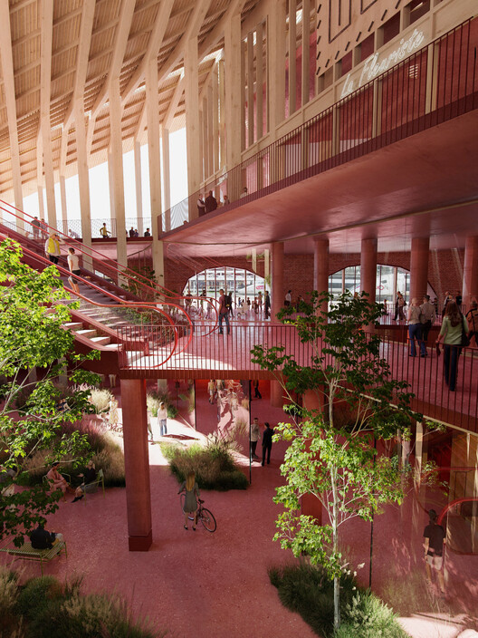 Архитекторы BIG и A+ представили проект узла транспортировки древесины во Франции — изображение 4 из 17