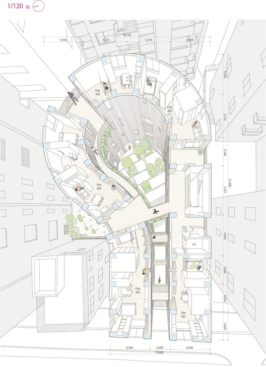 Жилой комплекс Tenjincho Place / Hiroyuki Ito Architects — Изображение 16 из 20