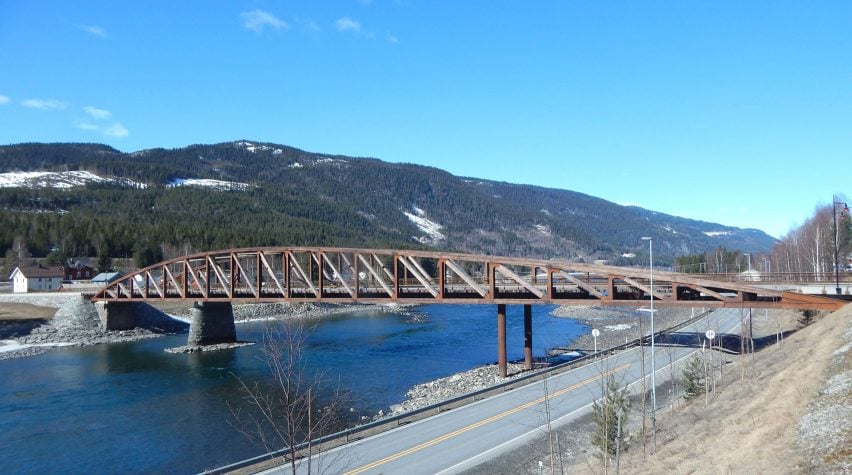 Мост Треттен в Норвегии до обрушения