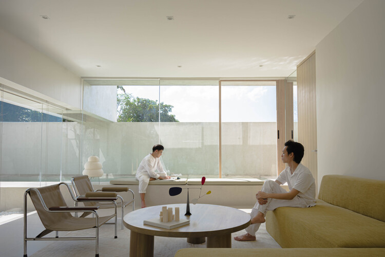 Сквозь дом / Дизайн Джима Каумерона — фотография интерьера, стол, окна, стул