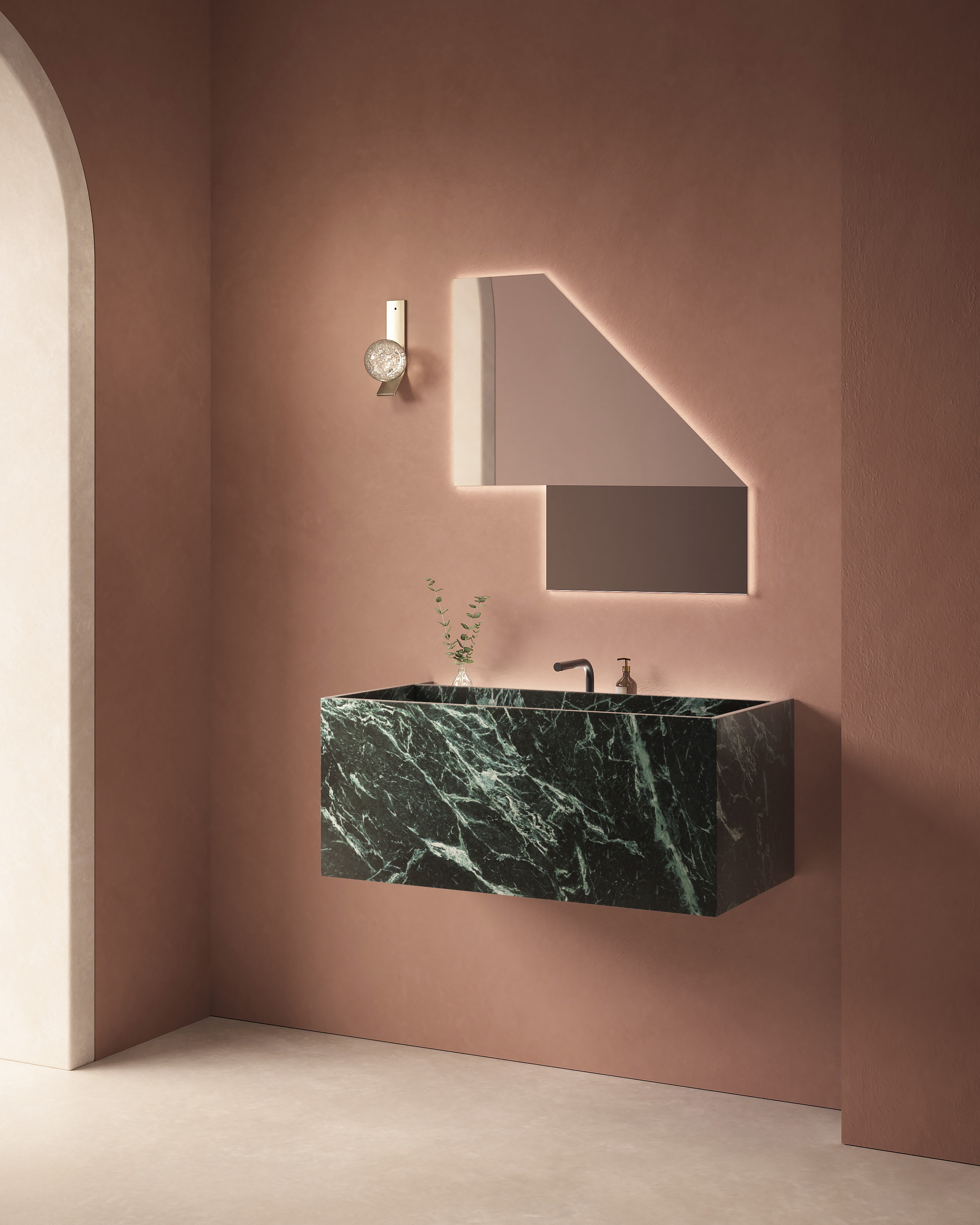Время скульптуры: современное использование мрамора в дизайне ванной комнаты