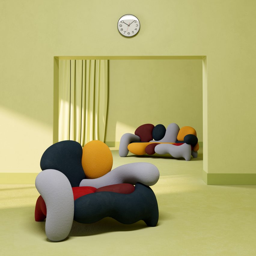 Morphologica от Миши Кана для Meritalia, кресла и дивана, которые переосмысливают радикальный дизайн 