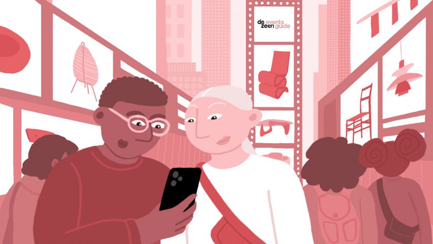 Иллюстрация людей, смотрящих в телефон в Нью-Йорке