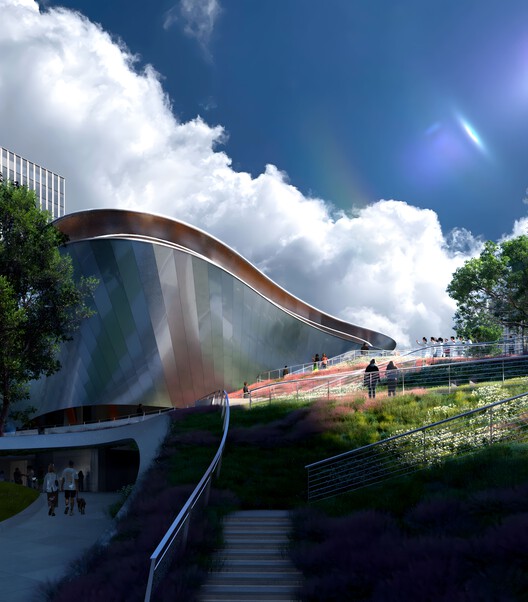 Компания MAD Architects представляет жидкостный дизайн для спортивного центра Cloud 9 в Шицзячжуане, Китай — изображение 2 из 12