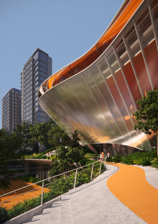 Компания MAD Architects представляет жидкостный дизайн для спортивного центра Cloud 9 в Шицзячжуане, Китай — изображение 3 из 12