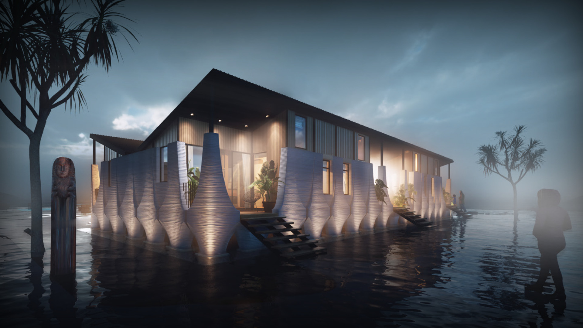 Студия MTspace проектирует напечатанные на 3D-принтере дома, устойчивые к наводнениям, для конкурса ICON Initiative99