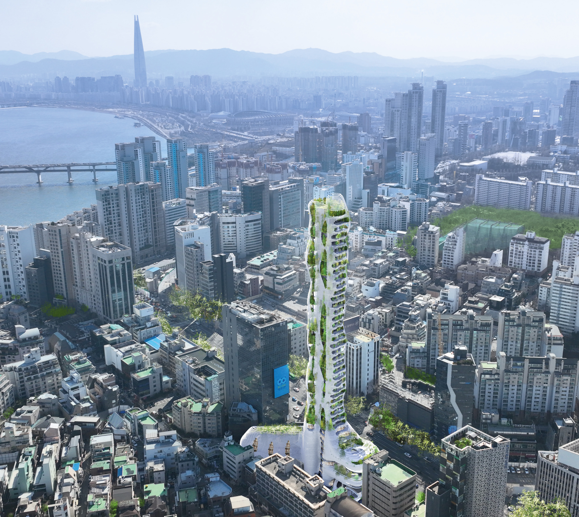 Компания J. Mayer H. Architects выиграла конкурс на проект водной «Башни Чхонгдам» в Сеуле, Южная Корея