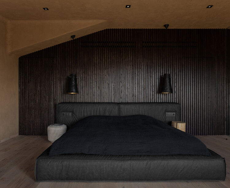 Квартира Ваби Саби / Студия Махно - Фотография интерьера, спальня, кровать