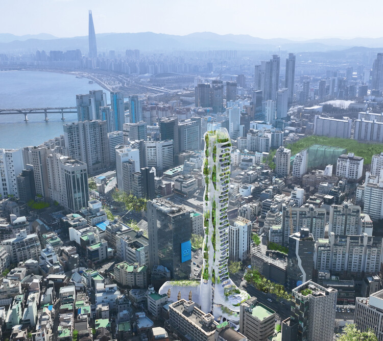 Компания J. Mayer H. Architects выиграла конкурс на проект водной «Башни Чхонгдам» в Сеуле, Южная Корея — изображение 1 из 5