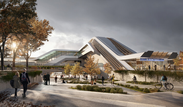 Начало строительства транспортного узла Юлемисте от Zaha Hadid Architects, который соединит Таллинн с европейской сетью высокоскоростных железных дорог – изображение 3 из 9